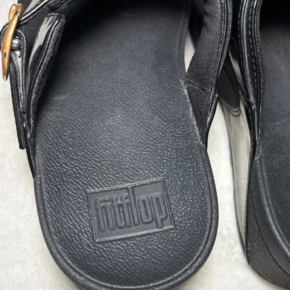 FitFlop Women’s Black Leather Sandals Sz 6‎